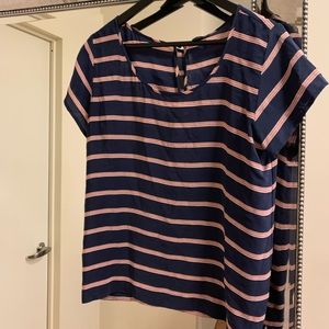 Club Monaco Striped Silk Top
